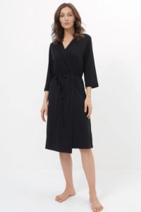 Soft Cotton Luisa Moretti Dámská bambusová košilka ERICA s županem černá S Luisa Moretti Dámská bambusová košilka ERICA s županem černá S - 8680404141015