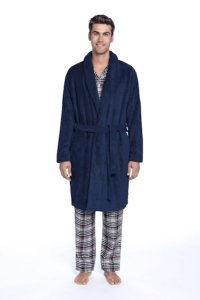 Soft Cotton GUASCH Pánský župan JACOB S Tmavě modrá GUASCH Pánský župan JACOB S Tmavě modrá - 8431204662138