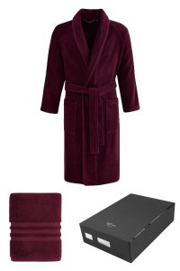 Soft Cotton Soft Cotton Luxusní pánský župan PREMIUM s ručníkem 50x100 cm v dárkovém balení M + ručník 50x100cm + box Bordó Soft Cotton Luxusní pánský župan PREMIUM s ručníkem 50x100 cm v  - 8698642060968