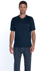 Soft Cotton GUASCH Pánské pyžamo TOMAS L Tmavě modrá GUASCH Pánské pyžamo TOMAS L Tmavě modrá - 8431204643670