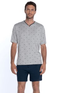 Soft Cotton GUASCH Pánské pyžamo GIORGIO L &Scaron;edá GUASCH Pánské pyžamo GIORGIO L &Scaron;edá - 8431204643465