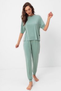 Soft Cotton Luisa Moretti Dámské bambusové pyžamo VALERIE S Mentolová Luisa Moretti Dámské bambusové pyžamo VALERIE S Mentolová - 8680404153131