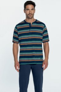 Soft Cotton GUASCH Pánské pyžamo LEONARDO L Tmavě modrá GUASCH Pánské pyžamo LEONARDO L Tmavě modrá - 8431204625065