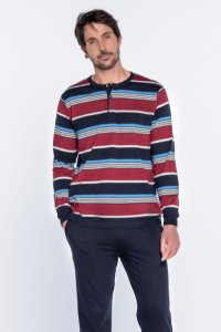 Soft Cotton GUASCH Pánské pyžamo ORLANDO L Bordó GUASCH Pánské pyžamo ORLANDO L Bordó - 8431204602813