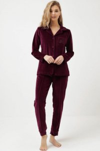 Soft Cotton Luisa Moretti Dámské pyžamo bambusové CARLA Luisa Moretti Dámské bambusové pyžamo CARLA L Bordó - 8680404143965