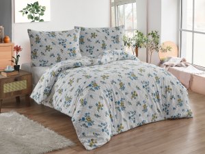 Flanelové francouzské povlečení 240x200, 70x90 Olivie blue