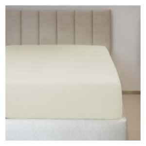 Polášek Holešov Prostěradlo jersey č.56 slonová kost 100% bavlna Smetanová Žlutá 90x200 15 - 18 cm