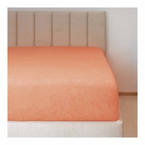 Polášek Holešov Prostěradlo froté č.13 lososová 85% bavlna + 15% polyamid Oranžová Růžová 90x200 15 - 18 cm