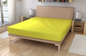 Polášek Holešov Froté prostěradlo č.6 citronová 85% bavlna + 15% polyamid Žlutá 90x200