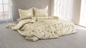 Polášek Povlečení Větvičky smetanové krep Smetanová 140x200 / 70x90