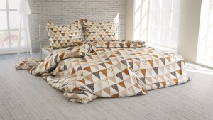 Polášek Holešov Povlečení Lenka béžová bavlna 100% bavlna geometrie 140x200 / 70x90