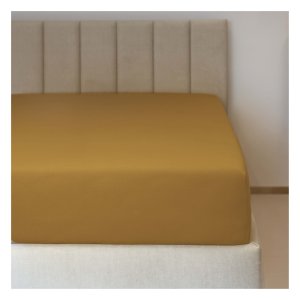 Polášek Holešov Prostěradlo jersey č.66 hořčicová 100% bavlna Hnědá 90x200 15 - 18 cm