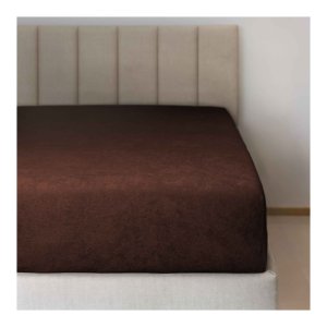 Polášek Holešov Froté prostěradlo č.45 tm. hnědá 85% bavlna + 15% polyamid Hnědá 90x200 15 - 18 cm