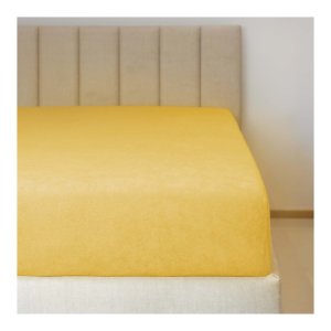 Polášek Holešov Froté prostěradlo č.55 žlutá 85% bavlna + 15% polyamid Žlutá 90x200 15 - 18 cm