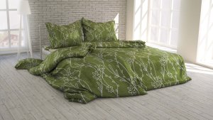 Polášek Povlečení Dara zelená krep 140x200 / 70x90
