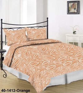 Polášek Holešov Povlečení krep 40-1412 Orange 100% bavlna Oranžová 140x200 / 70x90 listy