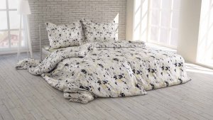 Polášek Povlečení krep 5920-02 100% bavlna Šedá květiny 140x200 / 70x90