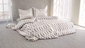 Polášek Povlečení krep 5920-10 100% bavlna abstrakce Béžová 140x200 / 70x90