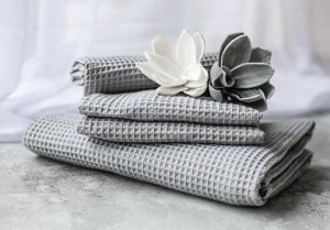 Polášek Ručník vafle šedý 100% bavlna Šedá Ručník 50x100