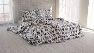 Polášek Povlečení krep 5920-20 100% bavlna Šedá geometrie 140x200 / 70x90