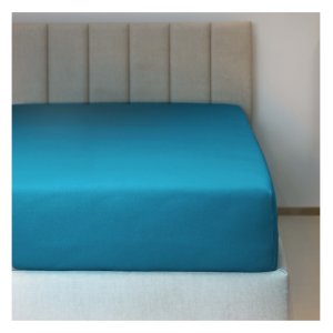 Polášek Holešov Jersey prostěradlo č.22 tyrkysová LYCRA Modrá 95% bavlna + 5% elastan 90x200 15 - 18 cm