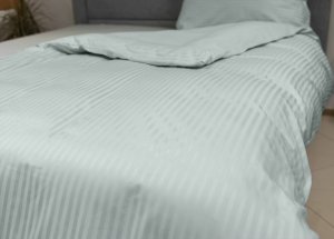 Polášek Holešov Damaškové povlečení Glacier grey 100% bavlna pruhy 140x200 / 70x90 Ledově šedá