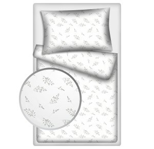 Polášek Holešov Povlečení flanel Polášek 5862-3 100% bavlna květiny Bílá 140x200 / 70x90