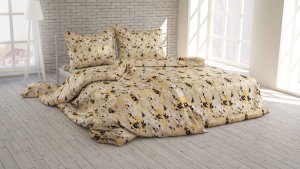 Polášek Povlečení krep 5920-52 100% bavlna Béžová květiny 140x200 / 70x90