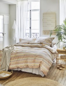 Irisette Povlečení krep Irisette 8513- Orange 100% bavlna Oranžová pruhy 140x200 / 70x90