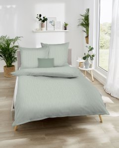 Kaeppel Povlečení Kaeppel FL Edelflanel 418/M03 zelená 100% bavlna pruhy 140x200 / 70x90