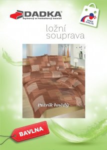 Bavlněné povlečení Patrik hnědé 140x200, 70x90 cm