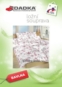 Krepové povlečení Vločky šedé 140x200, 70x90 cm