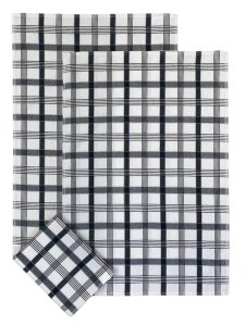 Kuchyňské utěrky Extra savé Káro černé 50x70 cm, 3 ks