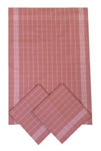 Kuchyňské utěrky z egyptské bavlny –  Pozitiv Starorůžová / bílá 50x70 cm, 3 ks
