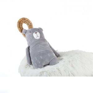Polštářek mikrospandex Medvěd šedý 53 cm
