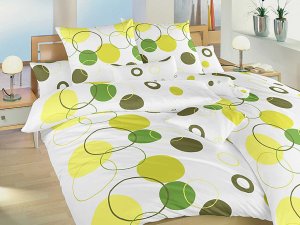 Povlečení flanel Planety zelené 140x200, 70x90 cm