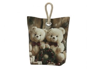 Vánoční dveřní zarážka Medvídci CYC31007 22x23 cm
