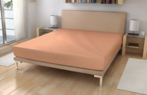 Polášek Holešov Prostěradlo jersey č.13 lososová 100% bavlna Oranžová 90x200 15 - 18 cm