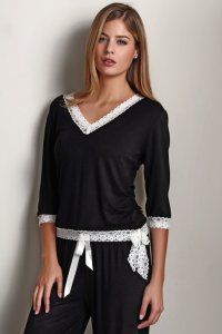 Soft Cotton Luisa Moretti Dámské bambusové pyžamo ROZALIE Krémová M - 8680404145730