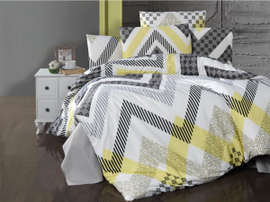Prodloužené povlečení bavlna 140x220, 70x90 cm Zigzag grey