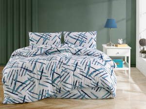 Prodloužené flanelové povlečení 140x220, 70x90 cm Orlex blue