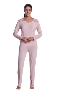 Soft Cotton Luisa Moretti Dámské bambusové pyžamo PAOLA S Růžová - 8680404095059
