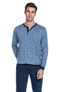 Soft Cotton GUASCH Pánské pyžamo ANTONIO L Modrá GUASCH Pánské pyžamo ANTONIO L Modrá - 8431204655956