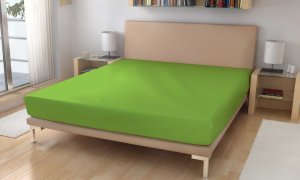 Polášek Holešov Prostěradlo jersey č.42 zelená kiwi 100% bavlna Zelená 90x200 15 - 18 cm
