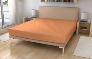 Polášek Holešov Jersey prostěradlo č.8 broskev LYCRA Oranžová 95% bavlna + 5% elastan 90x200 15 - 18 cm