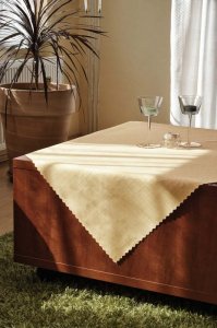 Polášek Holešov Ubrus teflon UNI sv. meruňková 7307 100% polyester Oranžová Béžová 120x140