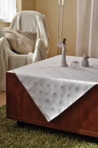 Polášek Holešov Ubrus vánoční vločka 100% polyester Bílá Vánoce 30x30