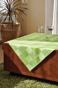 Polášek Holešov Ubrus teflon Du-pont č.2191 hrášková 100% polyester Zelená káro 120x140
