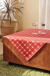 Polášek Holešov Ubrus teflon tisk-kostka červená Červená 100% polyester geometrie 120x160