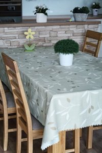 Polášek Holešov Ubrus teflon tisk 5745/1 Šedá 100% polyester květiny 120x140